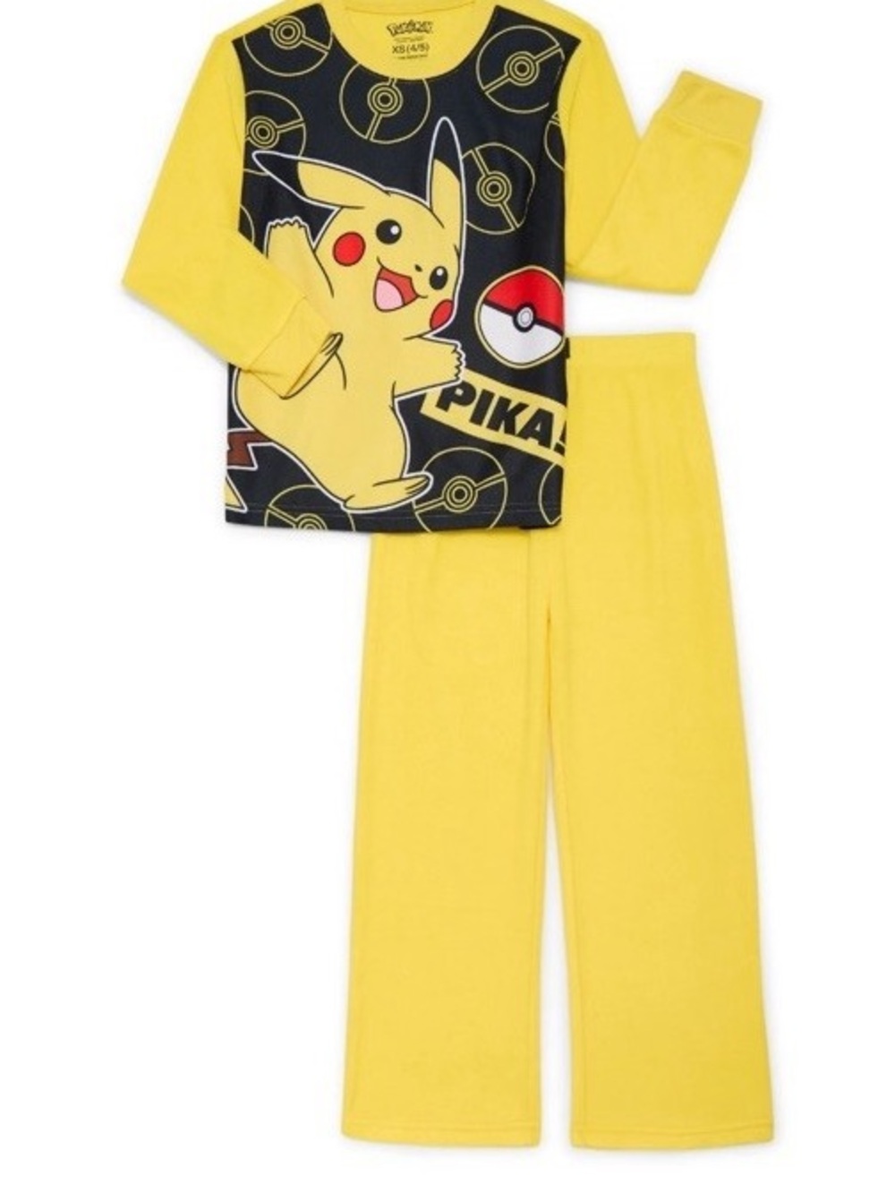 Pokemon Kids 2-Piece Pikachu Pajama Set - Yellow & Black